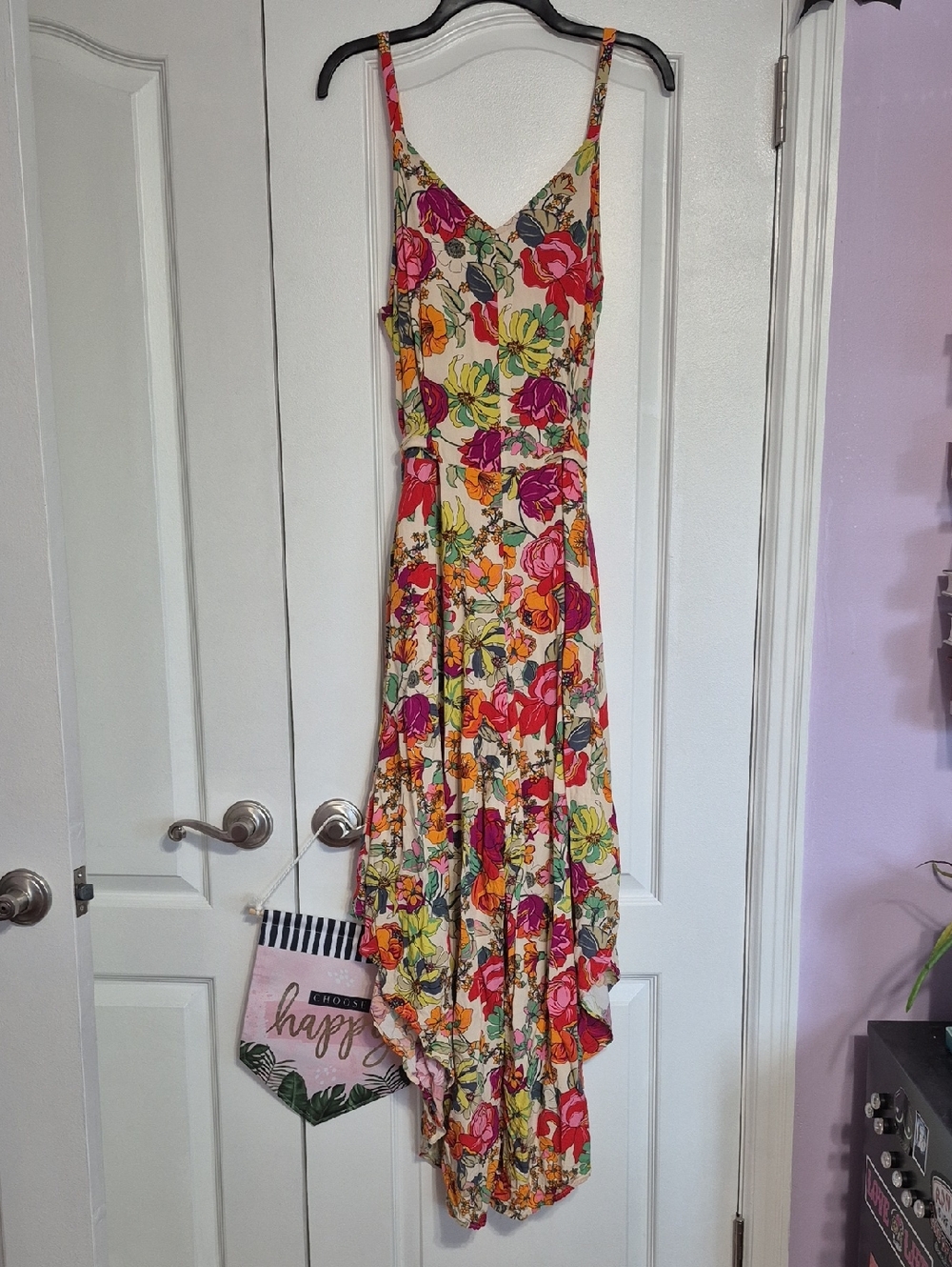 MSK Floral V-Neck Spaghetti Strap Jumpsuit